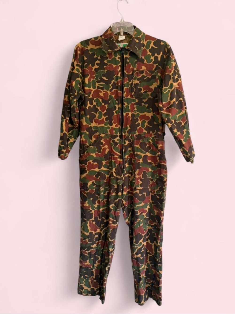 Vintage 80’s Duck Hunter Camo Coveralls Game Winner Sportswear Small